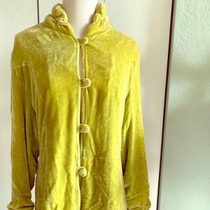Gorgeous chartreuse velvet jacket by Robin Kaplan